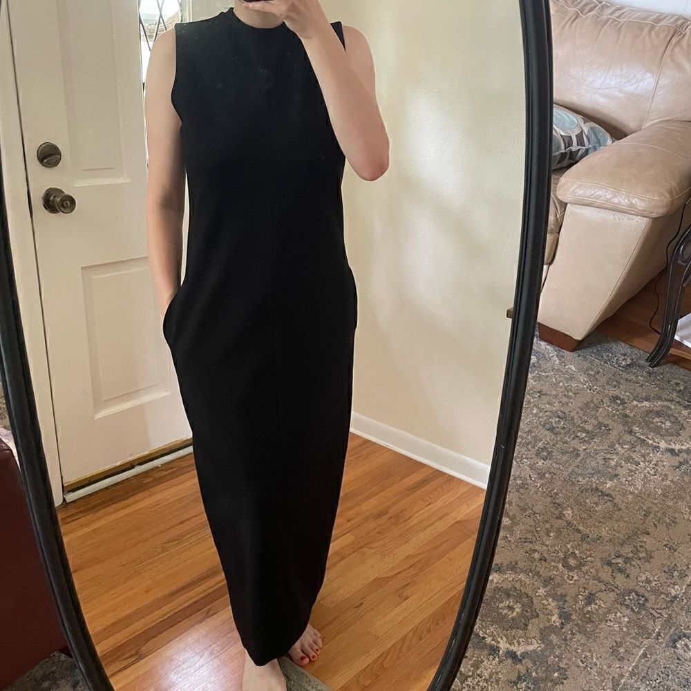 Everlane The Ponte Full Length Tank Dress Black M